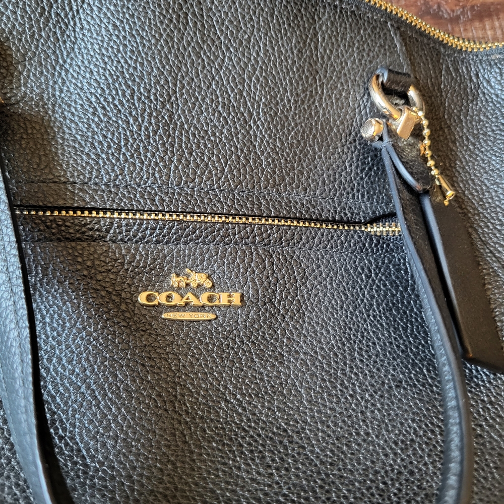 RARE Authentic COACH Black Pebble Leather Prairie Satchel 58874 - Picture 4 of 8